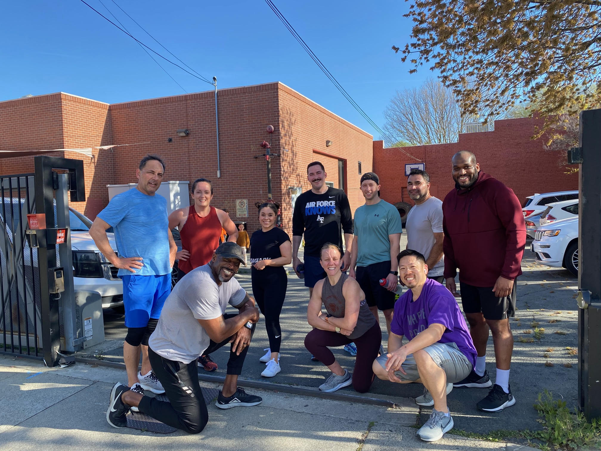 Team ISC after Saturday practice, mixed group of members